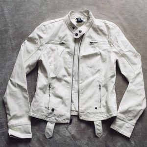 WET SEAL White Faux Leather Jacket
